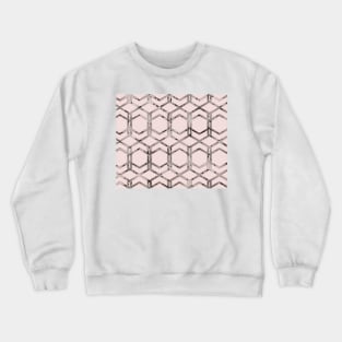 Geo marble links in blush pink Crewneck Sweatshirt